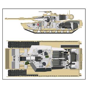 RYE FIELD MODEL kit: 1/35 M1A1/ A2 Abrams with Full Interior 2 in 1