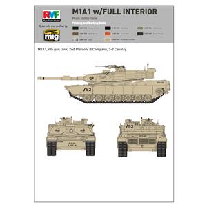 RYE FIELD MODEL kit: 1/35 M1A1/ A2 Abrams with Full Interior 2 in 1