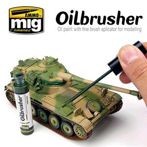 AMMO OF MIG: OILBRUSHER colore FIELD GREEN (colore ad olio pre-diluito con pennello applicatore nel tappo)