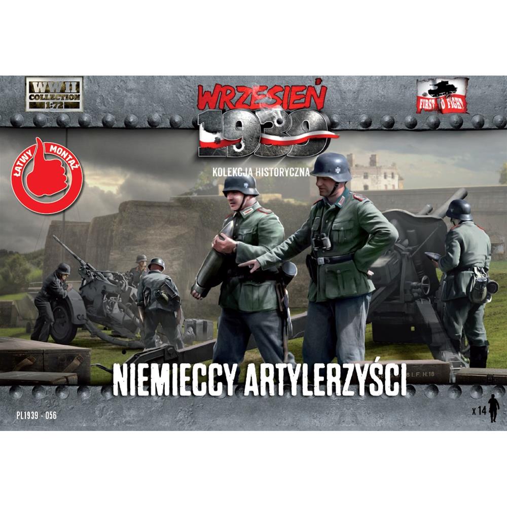 FIRST TO FIGHT: 1/72; German Artillery Crew (16 figure)