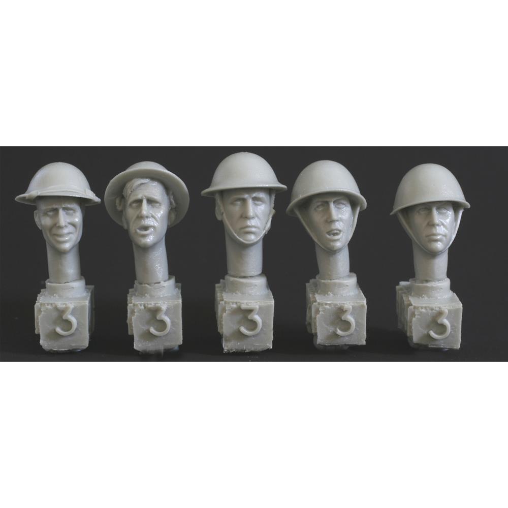 HORNET: 5 heads, Brit. steel helmets
