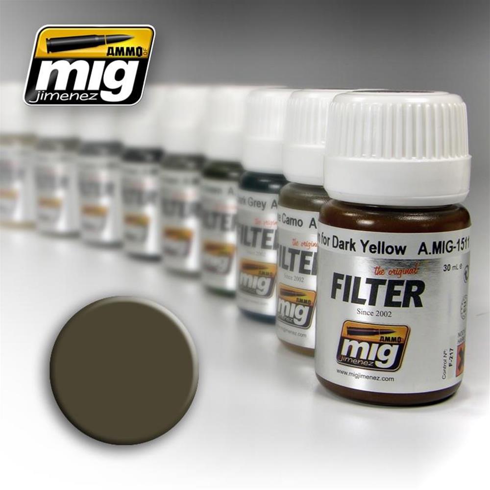 AMMO OF MIG: Filter DARK GREY FOR WHITE 35ml