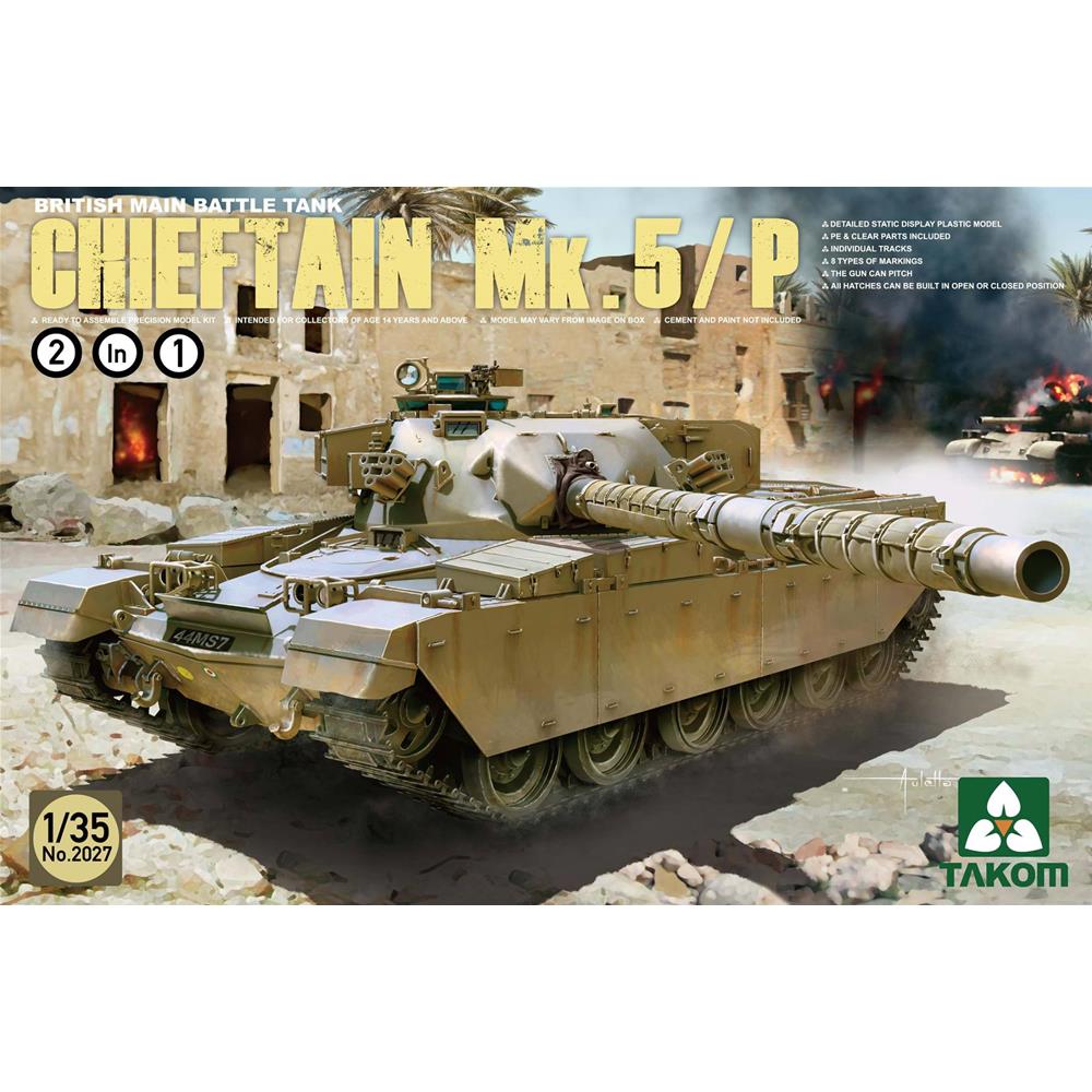 TAKOM MODEL: 1/35; British Main Battle Tank Chieftain Mk.5/P 2 in 1