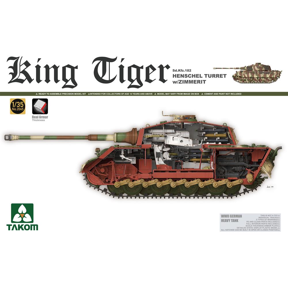 TAKOM MODEL: 1:35 King Tiger Henschel w/Zimmerit - full INTERIOR