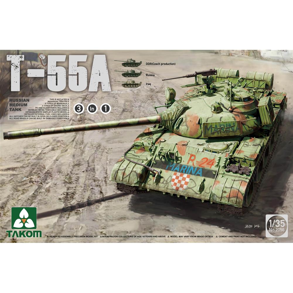 TAKOM MODEL: 1:35 Russian Medium Tank T-55 A [3 in 1]