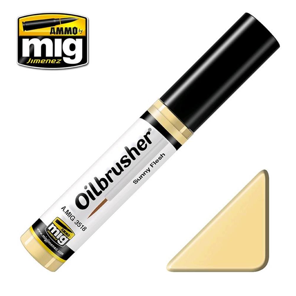 AMMO OF MIG: OILBRUSHER colore PELLE ABBRONZATA (colore ad olio pre-diluito con pennello applicatore nel tappo)