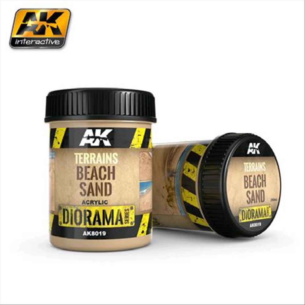 AK INTERACTIVE: pasta TERRAINS effetto SABBIA DI SPIAGGIA - 250ml (Acrilico)
