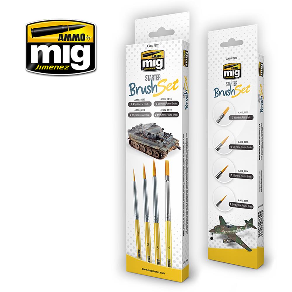 AMMO OF MIG: Set di 4 pennelli per iniziare a dipingere