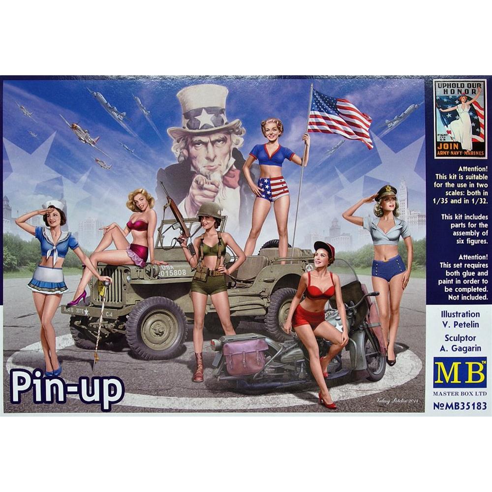 MASTER BOX: 1/35 Pin-up (6 figures), suitable for 1/32 scale