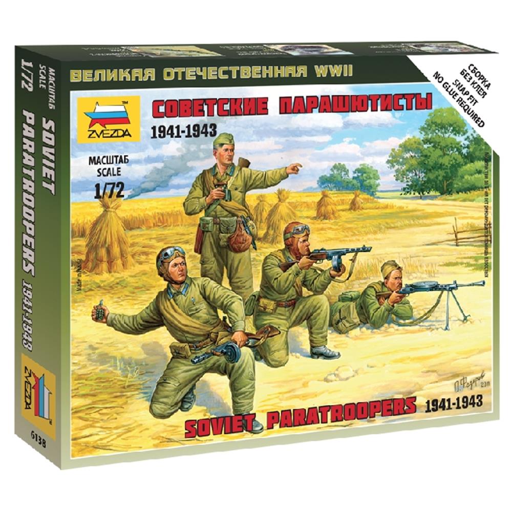 ZVEZDA: 1:72 1:72 WWII Soviet Paratroops 1941-1943