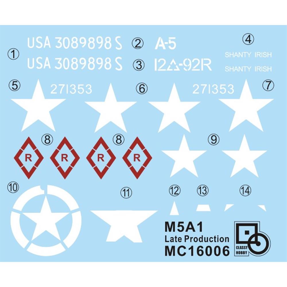 CLASSY HOBBY: 1/16; M5A1 Stuart (Late Production)
