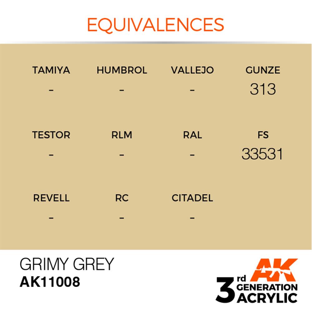 AK INTERACTIVE: acrylic paint 3rd Generation Grimy Grey 17ml