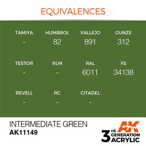 AK INTERACTIVE: acrylic paint 3rd Generation Intermediate Green 17ml