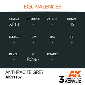 AK INTERACTIVE: acrylic paint 3rd Generation Anthracite Grey 17ml