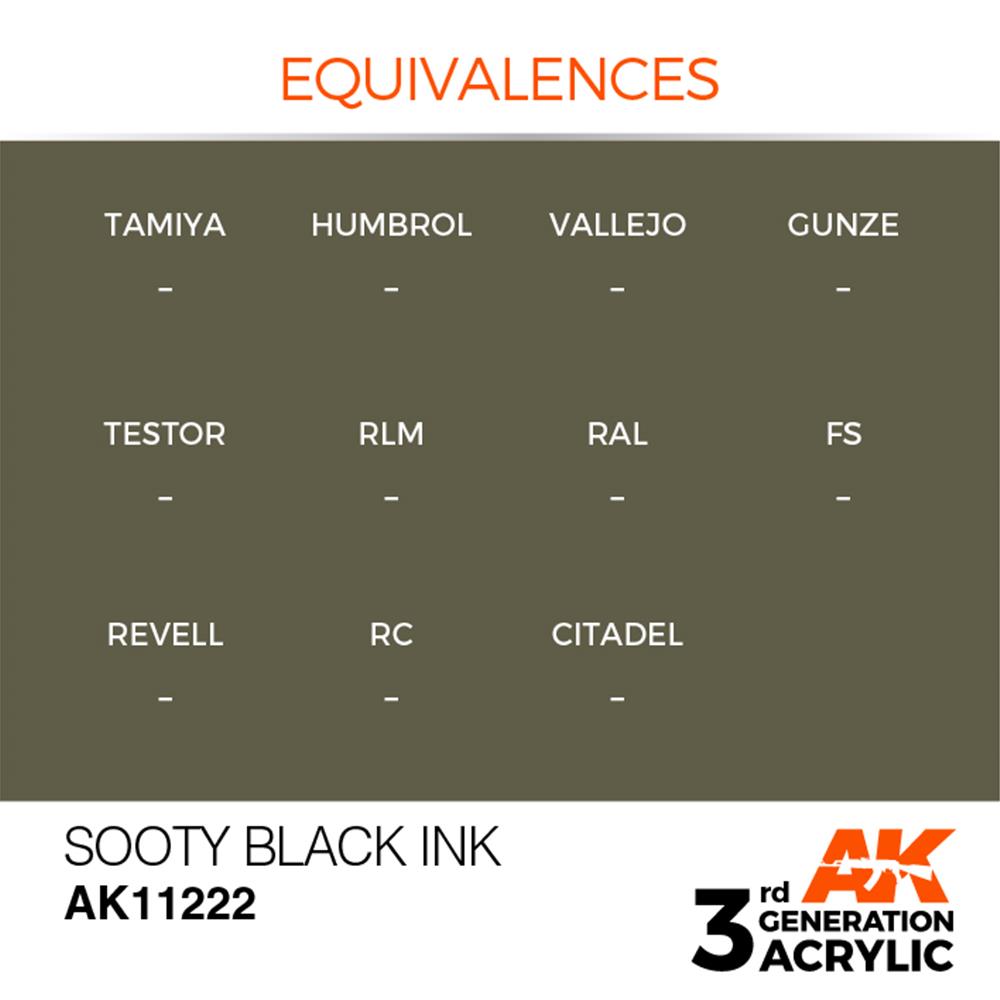 AK INTERACTIVE: colore acrilico 3rd Generation Sooty Black INK 17ml