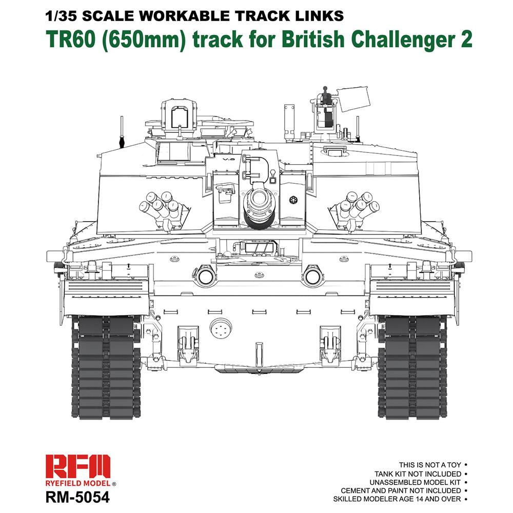 RYE FIELD MODEL kit: 1/35 Workable Track Links for Challenger 2