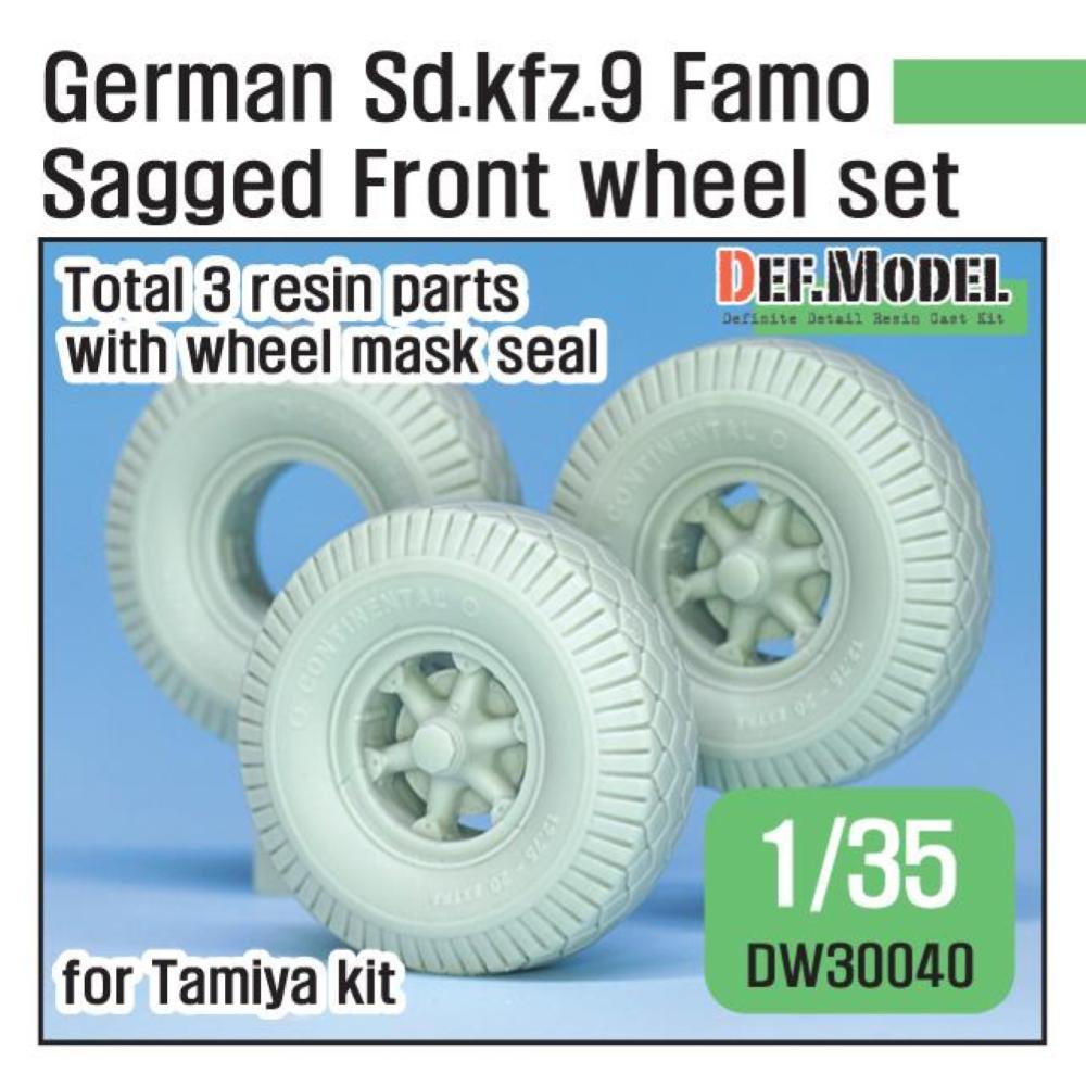 DEF.MODEL: German Sd.Kfz.9 Famo Sagged front Wheel set ( for Tamiya 1/35)