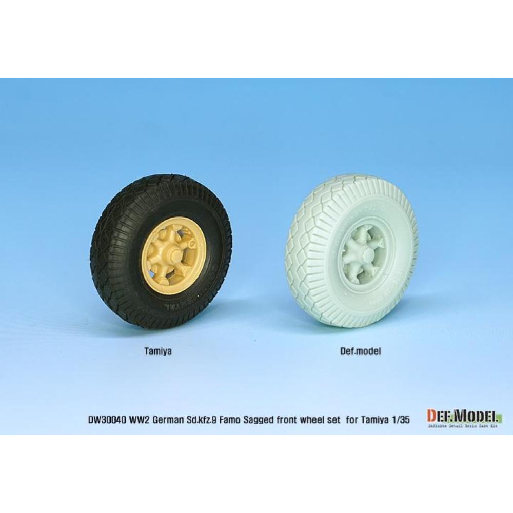 DEF.MODEL: German Sd.Kfz.9 Famo Sagged front Wheel set ( for Tamiya 1/35)