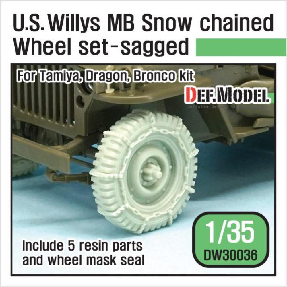 DEF.MODEL: US Willys MB Wheel /w Snow chain set ( for Tamiya/Dragon/Bronco 1/35)