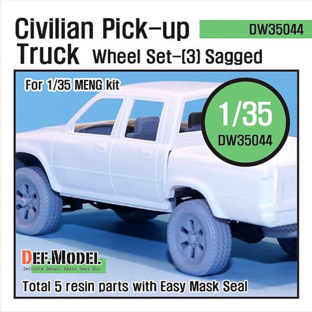 DEF.MODEL: Civilian Pick up Truck set di ruote effetto peso 3 (per Meng 1/35)