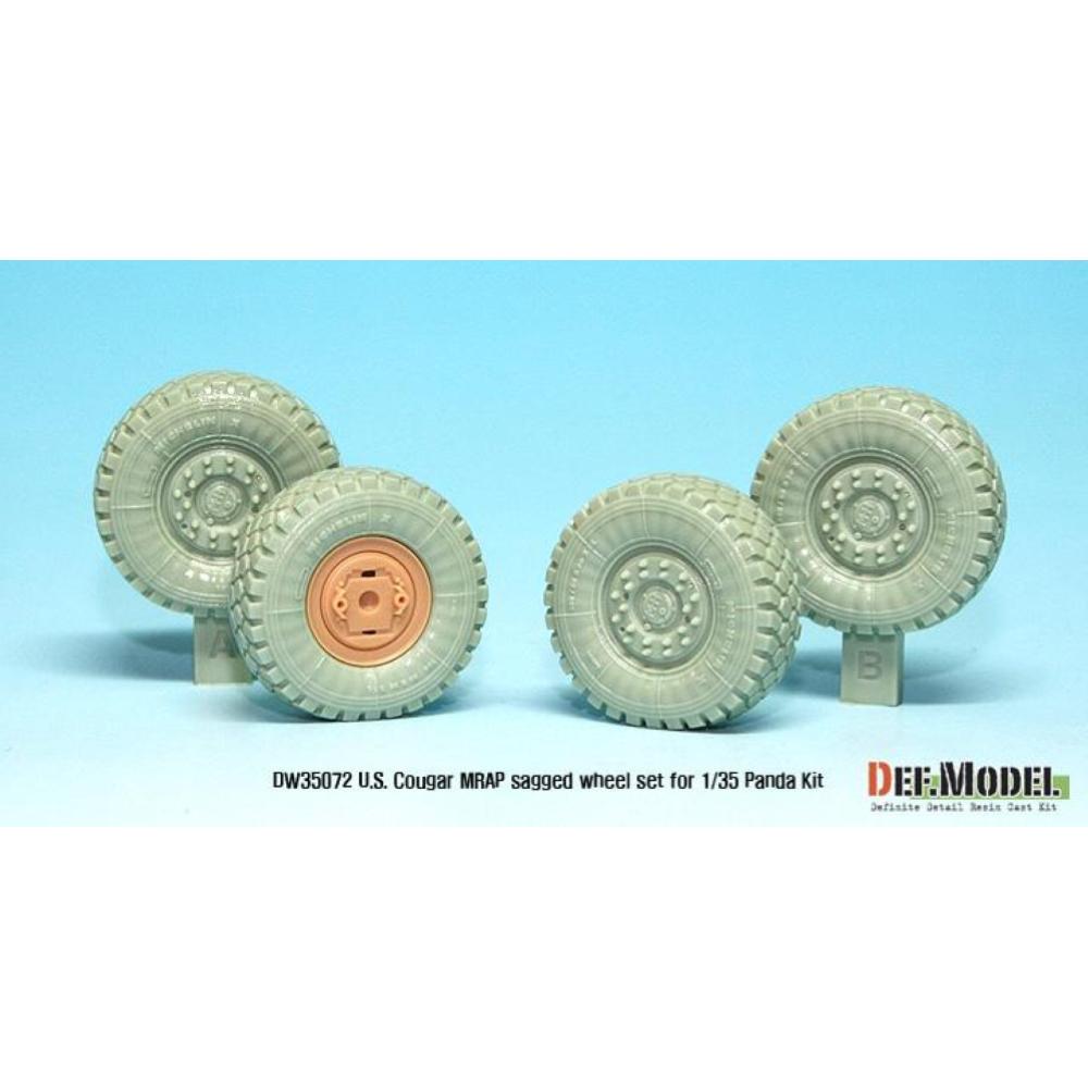 DEF.MODEL: US Cougar 4X4 MRAP Sagged Wheel set (for Panda 1/35)