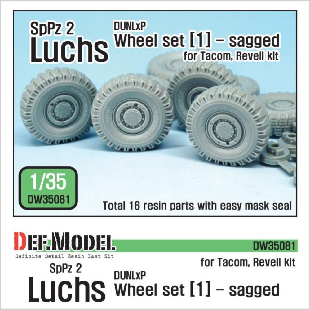 DEF.MODEL: German Luchs 8X8 Dunlxp Sagged Wheel set-1 (for Tacom/Revell 1/35)