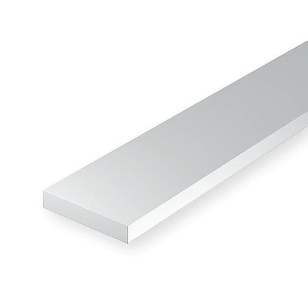 EVERGREEN: (35cm) Strisce di Polystyrene bianco opaco mm. 2,5 x 4,0 (10 per confezione)