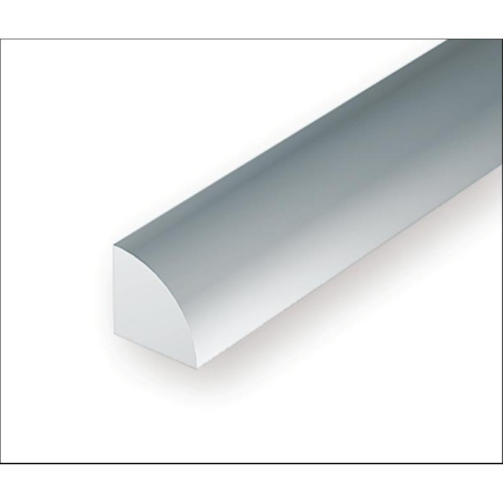 EVERGREEN: (35cm) Opaque White Polystyrene Quarter Round Strips mm. 1,5 (4 per pack)
