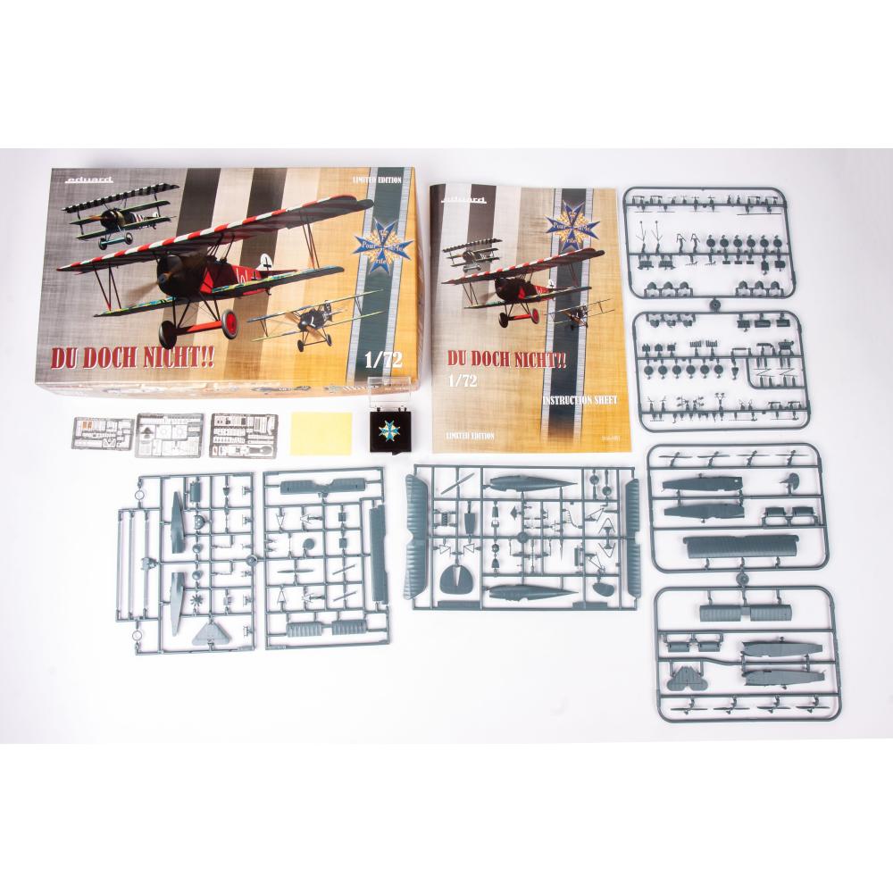 EDUARD: 1/72; Limited edition kit of aircraft of  German WWI flying ace Ernst Udet and his Albatros D.V´s, Fokker Dr. I´s and Fokker D.VII´s