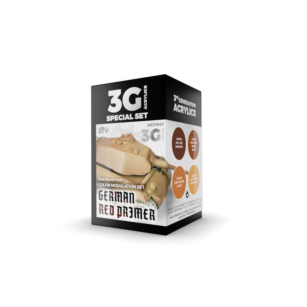 AK INTERACTIVE: SET colori acrilici 3rd Generation 17mL - MODULATION GERMAN RED PRIMER  3G