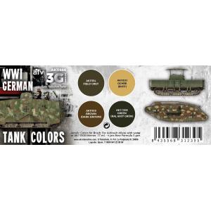 AK INTERACTIVE: SET colori acrilici 3rd Generation 17mL - WWI GERMAN TANK COLORS