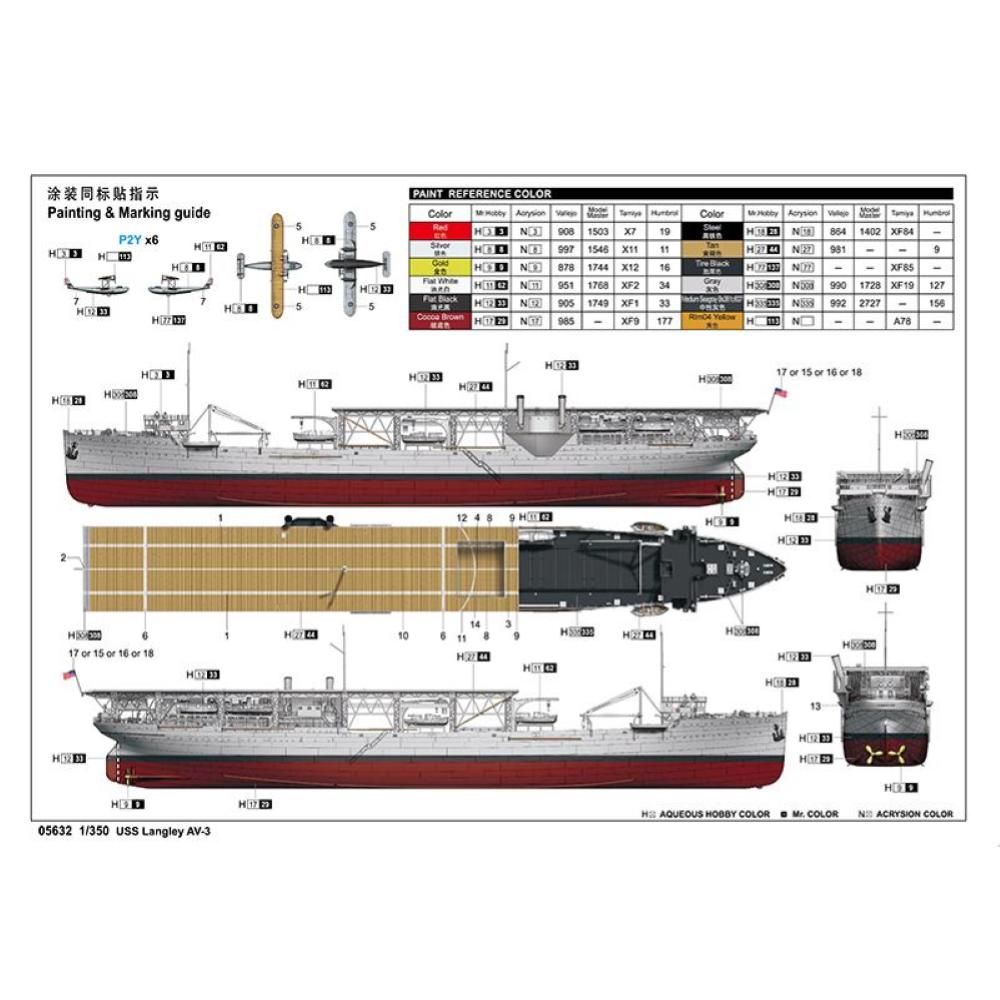 TRUMPETER: 1:350 USS Langley AV-3
