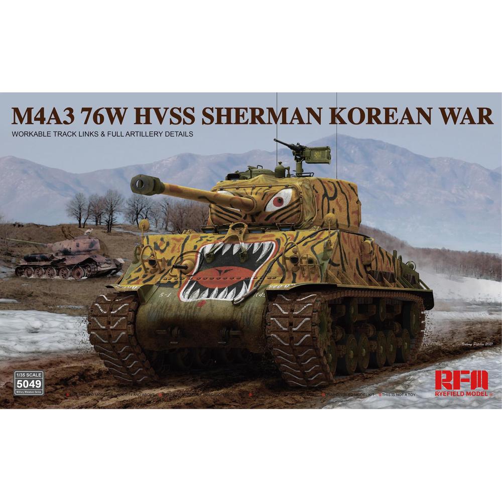 RYE FIELD MODEL kit: 1/35 M4A3 76W HVSS Sherman Korean War