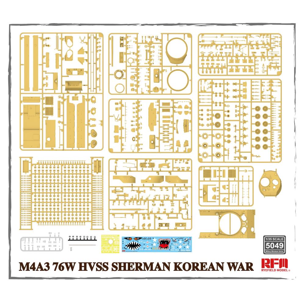 RYE FIELD MODEL kit: 1/35 M4A3 76W HVSS Sherman Korean War