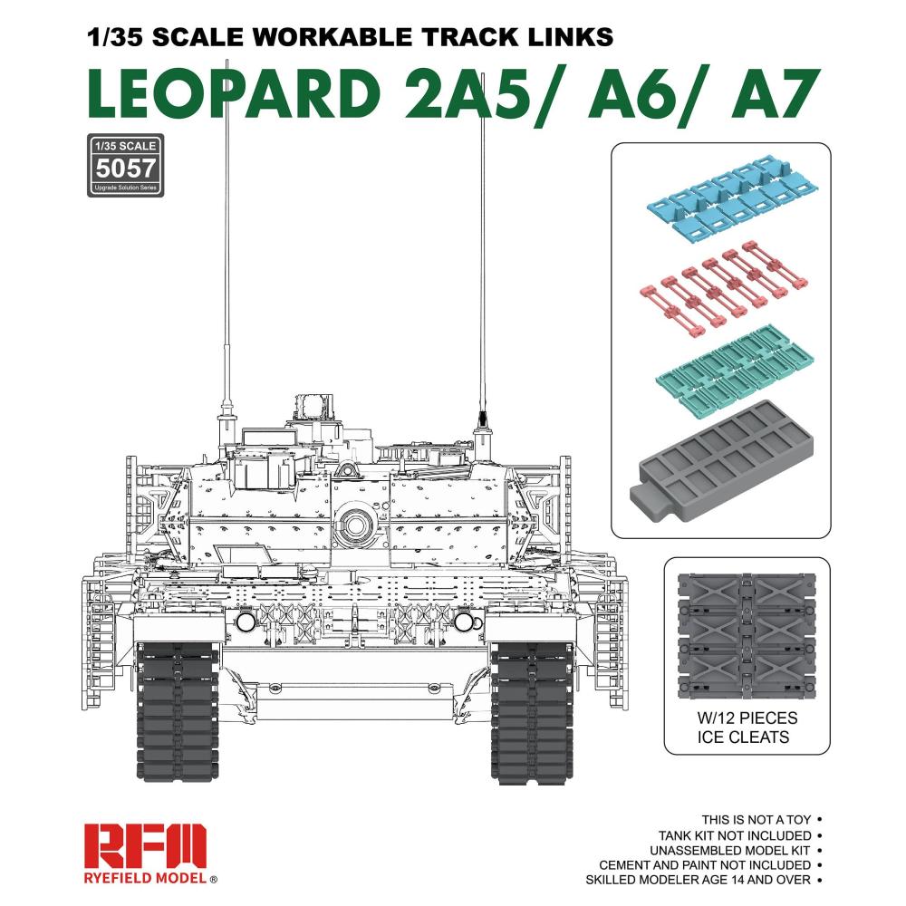 RYE FIELD MODEL kit: 1/35 Workable track links for Leopard 2A5/A6/A7