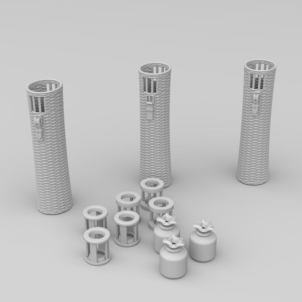 HD MODELS: 1/35; German 150 mm Empty pressed Vickers baskets - reduced scale model kit to be assembled