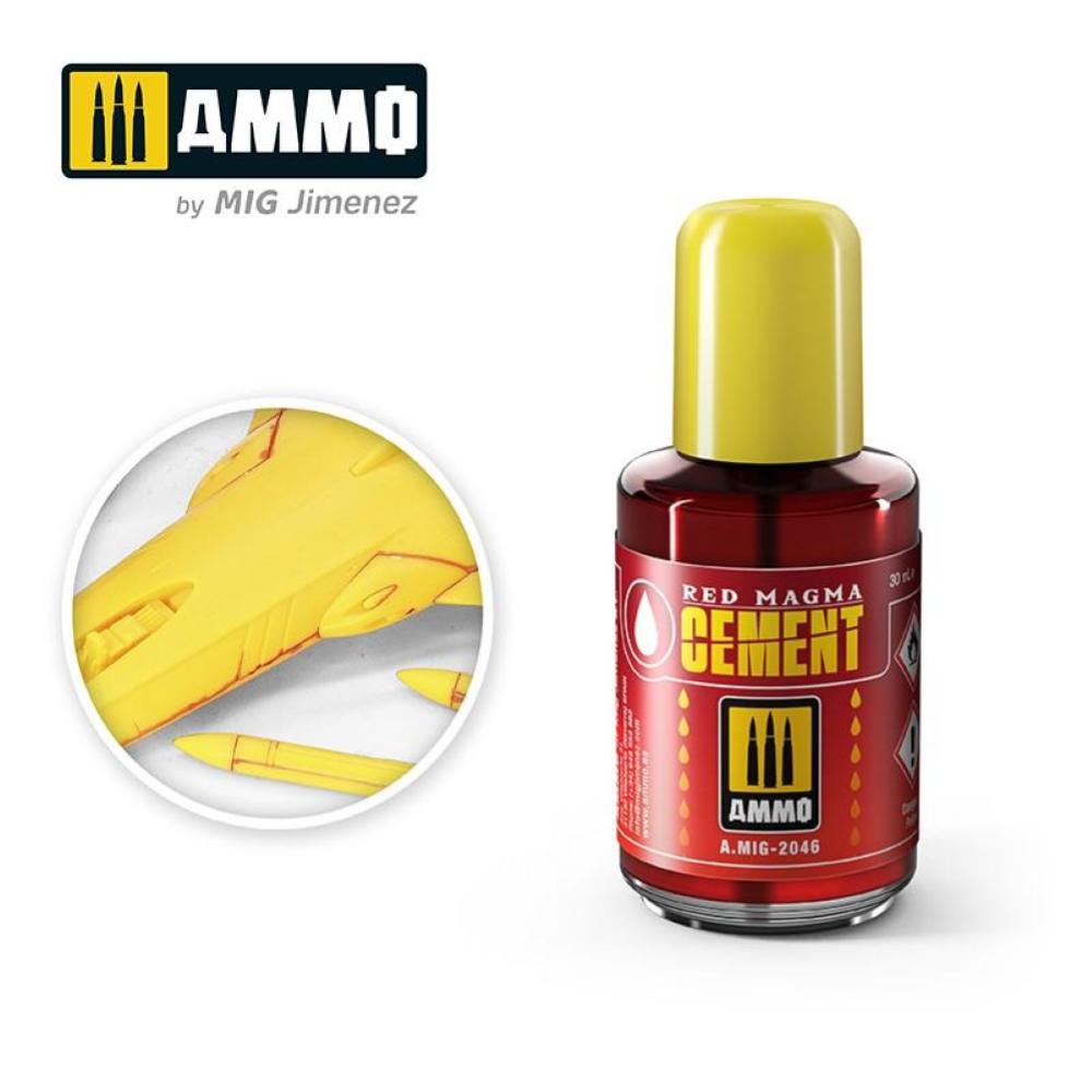 AMMO OF MIG: Red Magma Cement (polyester plastic glue) 30ml