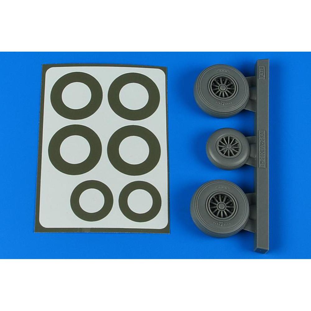 Aires: 1:48 B-26K Wheels & Paint Masks Late (ICM)