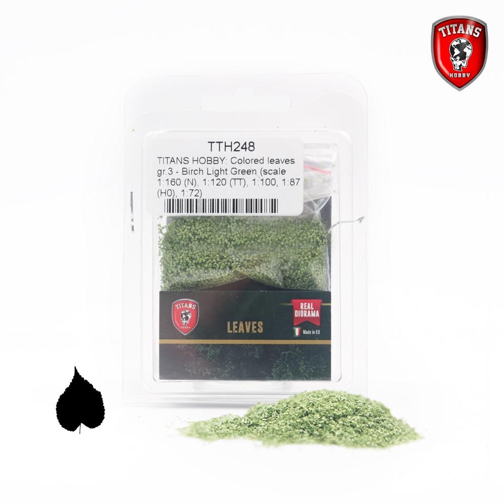 TITANS HOBBY: foglie colorate di carta gr.3 - Betulla Verde Chiaro (scale 1:160 (N), 1:120 (TT), 1:100, 1:87 (H0), 1:72)