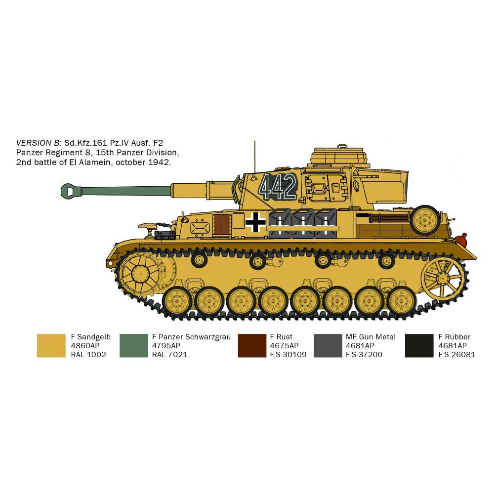 ITALERI: 1/35; Pz. IV F1/F2/G with Afrika Korps El Alamein
