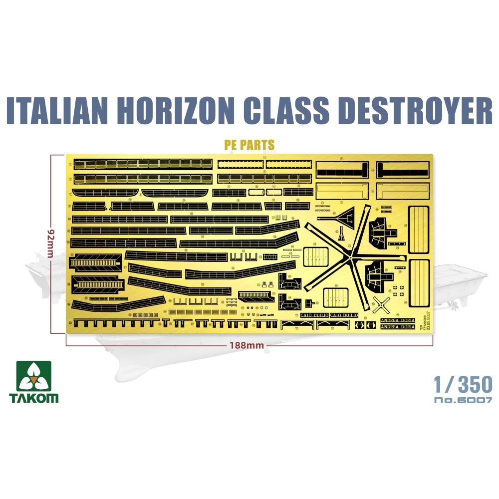 TAKOM MODEL: 1/350; Italian Horizon Class Destroyer D553 Andrea Doria / D554 Caio Duilio