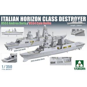 TAKOM MODEL: 1/350; Italian Horizon Class Destroyer D553 Andrea Doria / D554 Caio Duilio
