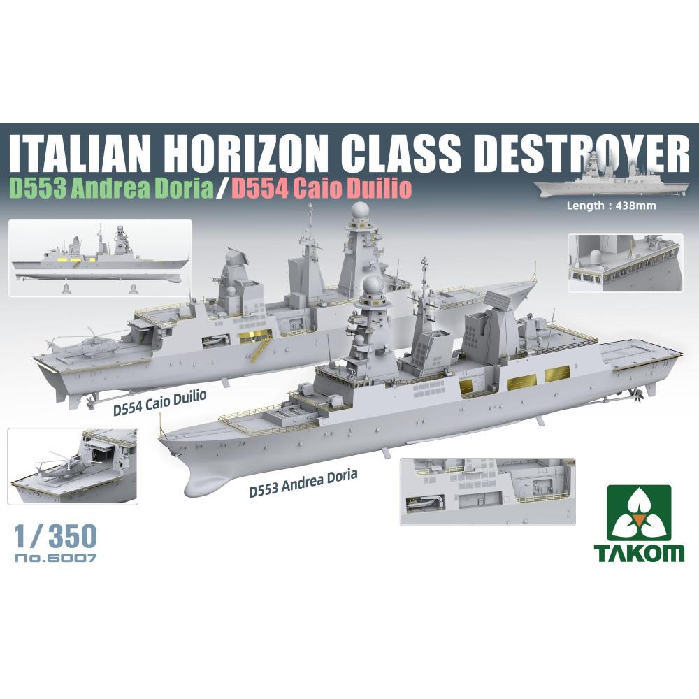 TAKOM MODEL: 1/350; Italian Horizon Class Destroyer D553 Andrea Doria / D554 Caio Duilio
