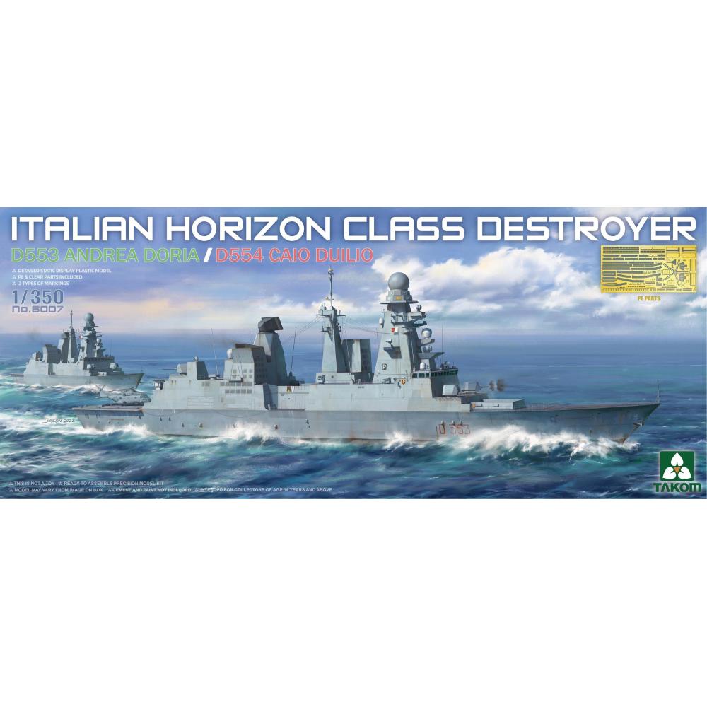 TAKOM MODEL: 1/350; Italian Horizon Class Destroyer D553 Andrea Doria / D554 Caio Duilio