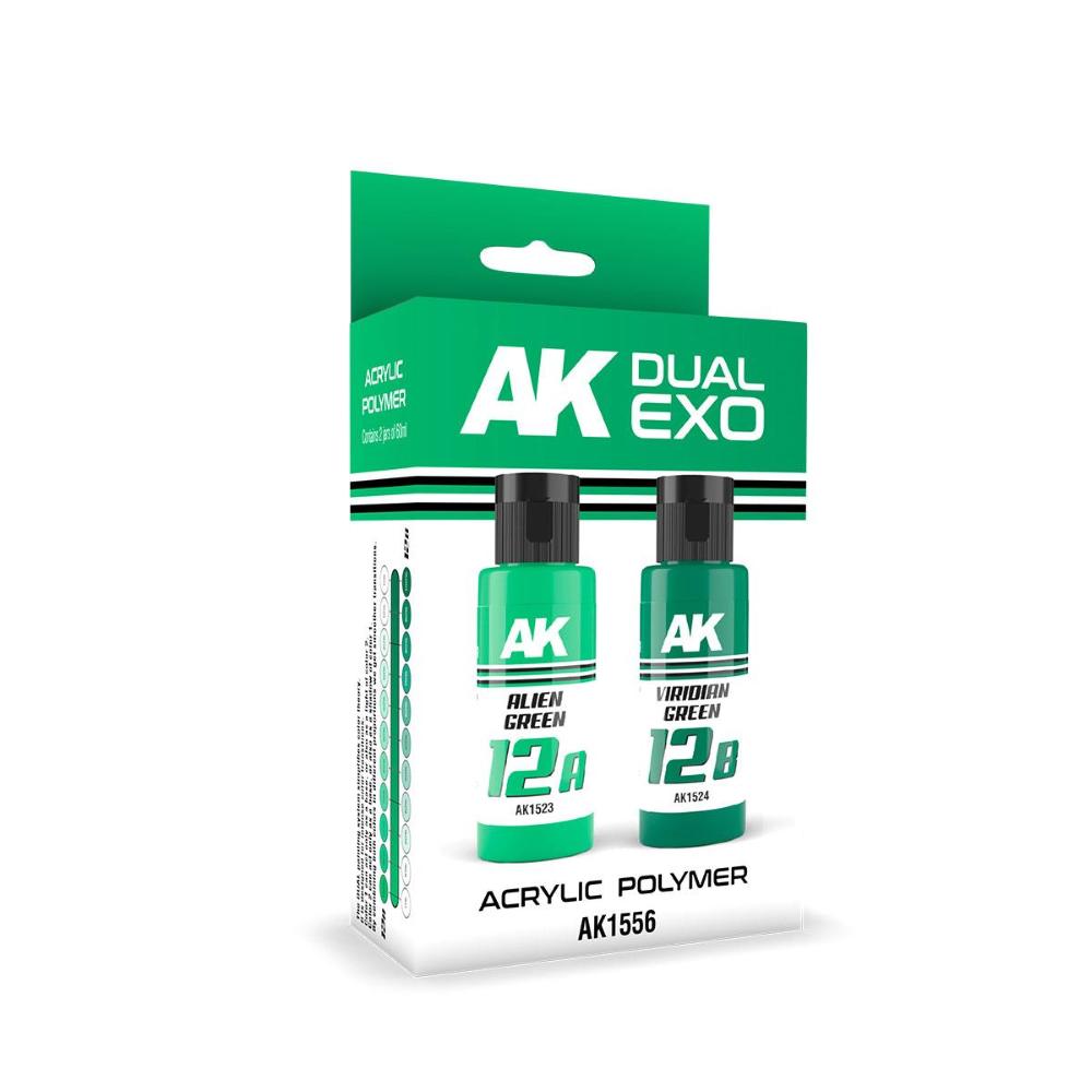 AK Interactive: ALIEN GREEN & VIRIDIAN GREEN DUAL EXO Set