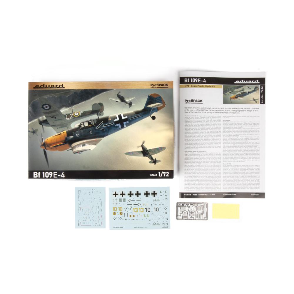 EDUARD: 1/72; ProfiPACK edition kit of German WWII fighter plane Bf 109E-4