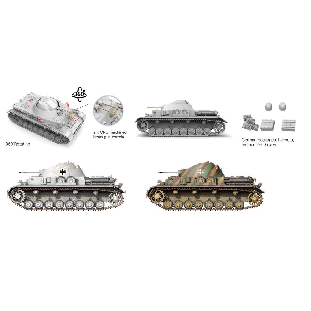 BORDER MODEL: 1/35; Kugelblitz Flak Panzer IV (MK103 Doppelflak 30mm) con canna in metallo e fotoincisioni