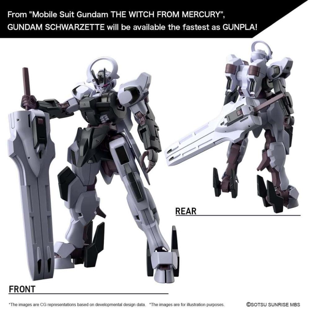 BANDAI: HG The Witch From Mercury 25, Gundam Schwarzette 1/144 (h= 13 cm.)