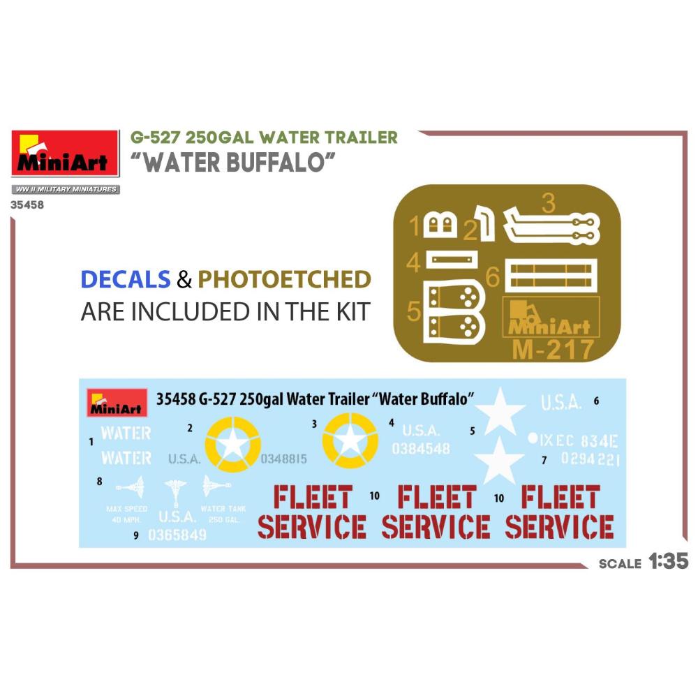 MINIART: 1/35 G-527 250gal Water Trailer Water Buffalo"""