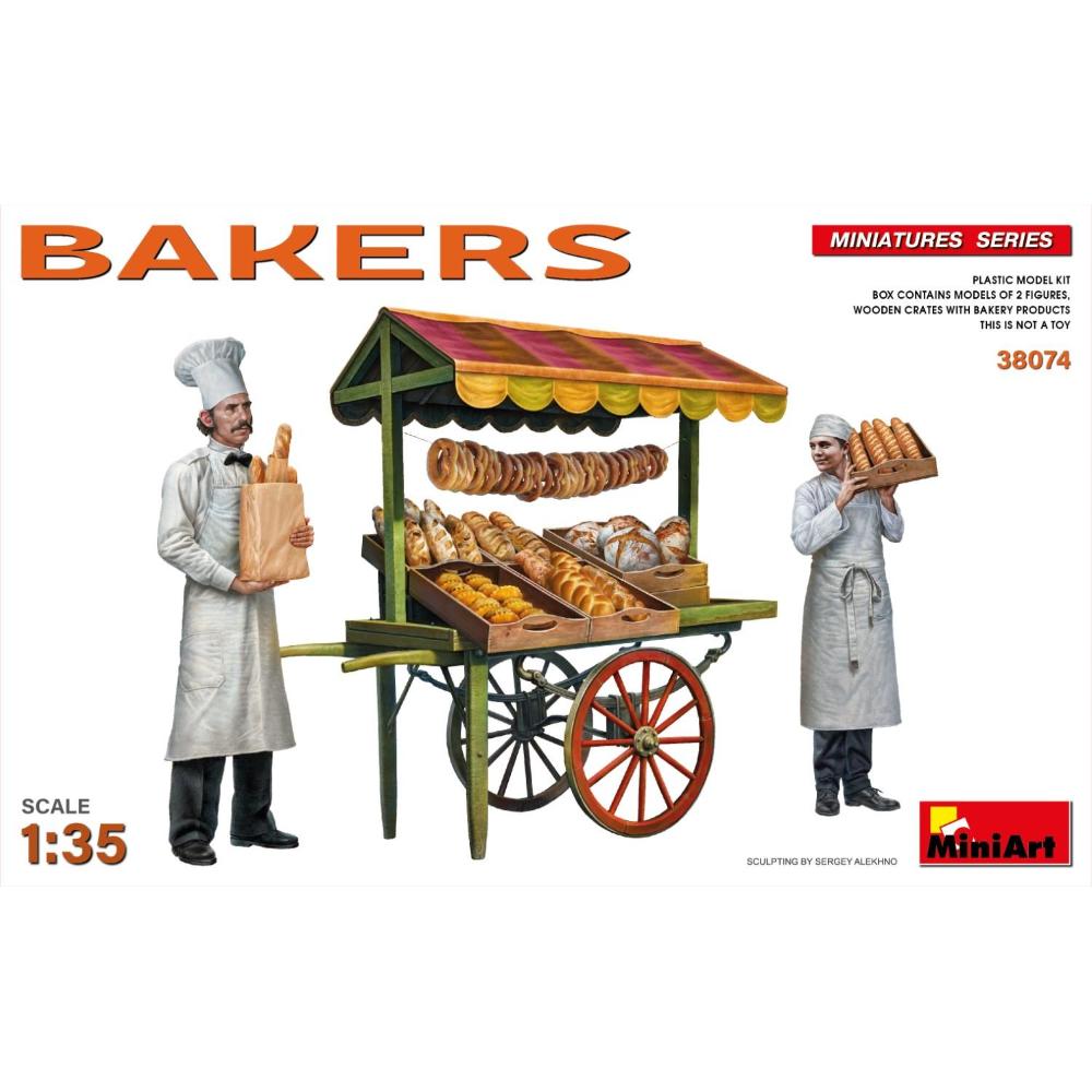 MINIART: 1/35 Bäcker + Marktkarren / Bakers + Carts